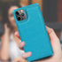 iCoverCase iPhone 11 Pro Max Wallet Phone Case, Card Holder, RFID Blocking, Embossed PU Leather, Macaron Blue