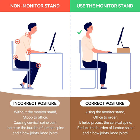 KIRIGEN Monitor Stand Wooden, Desk Stand for Computer/Laptop/TV Printer, Desktop Workspace Platforms Stands, Natural