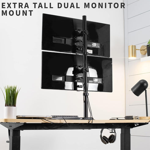 VIVO Free-Standing Dual Monitor Desk Stand, Holds 2 Ultrawide Screens up to 34 inches, Black, STAND-V002L