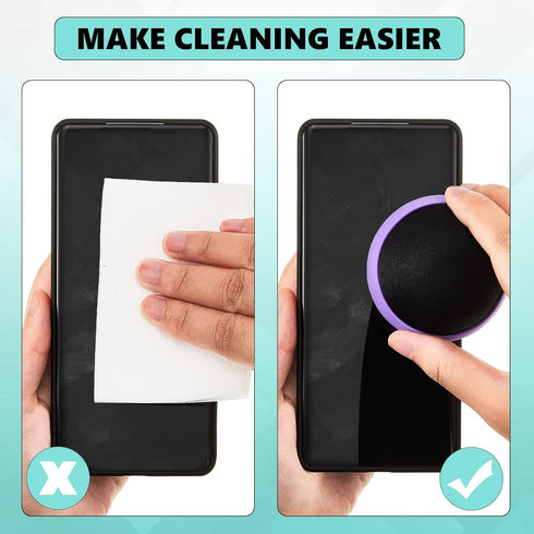 4 Pack Touch Screen Cleaner Balls, Microfiber Cleaning Balls for Phone, Laptop, Monitor, Black, Blue, Rose Red, Purple