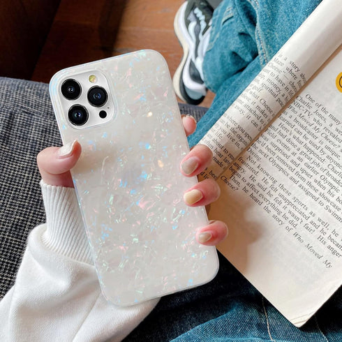J.west Opal Case for iPhone 11 Pro Max, Translucent Clear Sparkly Thinfoil Protective Cover for Women Girls 6.5"
