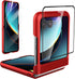 Foluu Slim Fit Case for Motorola Razr Plus 2023, Red Matte PC Cover + 1 Pack Soft TPU & Built-in Screen Protectors.