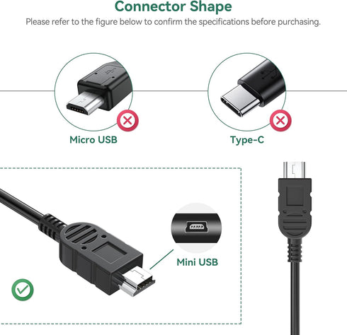 FITE ON 5ft mp3 mp4 Mini USB Sync Data Charger Cable Cord Compatible with Eclipse pmp Media Player
