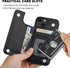 iPhone 13 Wallet Case - Black PU Leather, Card Holder, Kickstand, Double Magnetic Clasp, Shockproof, 6.1 Inch.