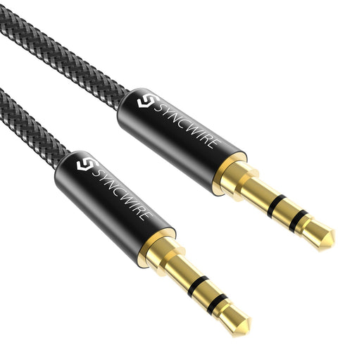 SYNCWIRE 3.5mm Aux Cable (9.8ft/3m) Hi-Fi Sound Nylon Braided Auxiliary Audio Cable