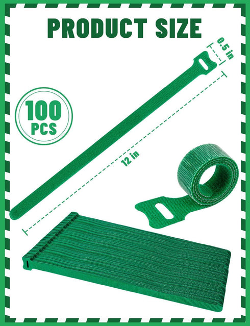 LSLYHTC 200Pcs 12 Inch Reusable Cable Ties - Adjustable Cord Organizer Hook and Loop Wire Ties for Electronics, Home