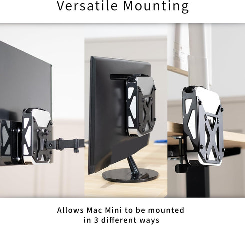VIVO Behind Monitor VESA Mount for Mac Mini CPU, Concealed Mount with Desk Clamp Option, Black