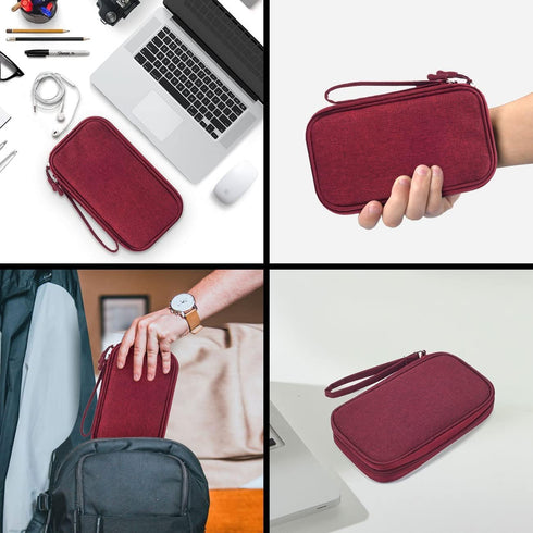 CAOODKDK Electronics Accessories Organizer Pouch Bag, Travel Universal Organizer for Cable, Charger, Phone, SD Card