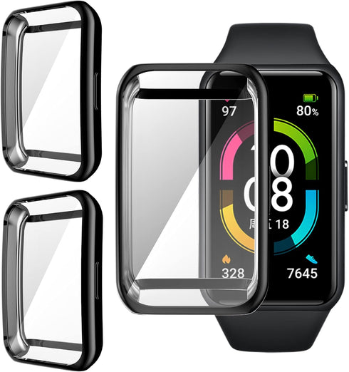 Screen Protector Case for Huawei Honor Band 6, Ultra-Thin Soft TPU Plated Bumper Case, Full Cover Protective Shell