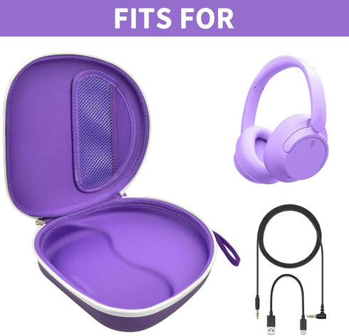PAIYULE Case Compatible with Sony WH-CH720N WH-CH520 Noise Canceling Wireless Headphones Bluetooth Over The Ear Headset, Carrying Bag for JBL Tune 510BT/ for Edifier W820NB Plus (Box Only) (Purple)