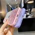 siduater Strap Holder Case for 6.1" iPhone 12 with Wristband Kickstand, Bling Glitter Sparkle Clear Cover (Pink)