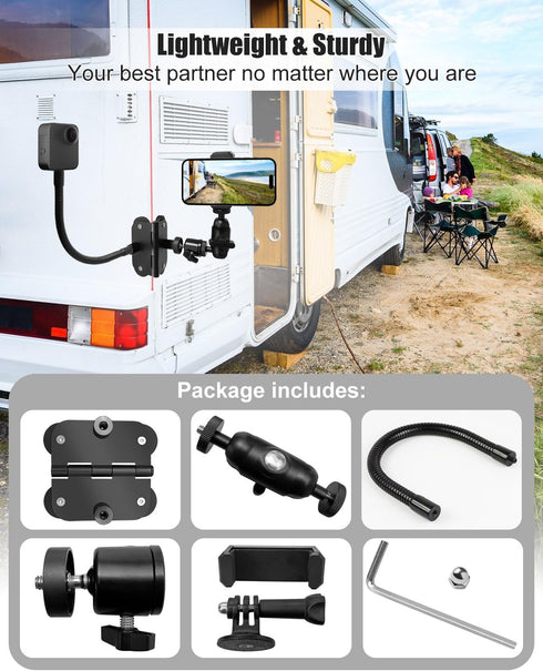 JUFZQO 360, Upgrade Magnetic Fence Mount Fit for GoPro Mevo Start iPhone and Insta Flexible Magnetic Phone Fence Mount