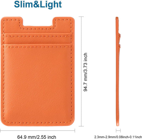 2Pack Phone Wallet, Leather Phone Card Holder Adhesive Stick On Credit Card Pocket for Back of iPhone and Android