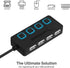 SABRENT 4 Port USB 2.0 Data Hub with Individual LED Power Switches, Charging NOT Supported for Mac & PC