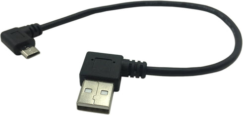 CERRXIAN 9Inch Micro USB Cable Combo, Right Angle Micro USB to USB 2.0 Type A, 2-Pack, Black