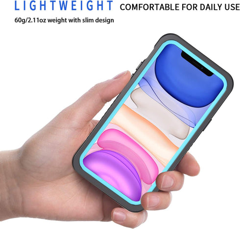 Lanhiem Waterproof Case for iPhone 11 Pro, 360 Full Body Protection, Clear Cover with Built-in Screen Protector