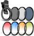 NEEWER 58mm Lens Filter Kit with Mobile Phone Lens Clip, CPL, ND32, 6 Point Star Filter, 4 Graduated Filters for iPhone