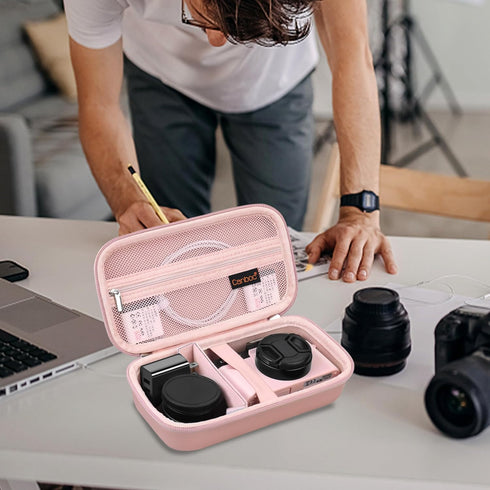 Canboc 4K Digital Camera Case for Femivo/brewene/zheozeig/VETEK 4K Vlogging Camera, Rose Gold (Case Only)