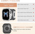Goton Bling Screen Protector for Apple Watch Case 45mm Series 9 8 7, Double Glitter Diamond Rhinestone Cover