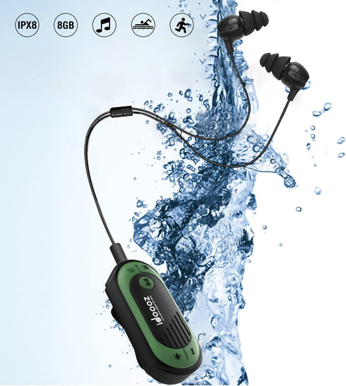 idoooz MP3 IPX8 Swimming Swimming, Waterproof Player, Music Player with Clip, Underwater Music Player with Headphones