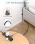 Flat Wall Plug Extension Cord - Surge Protector Power Strip with 12 Outlets, 5ft Desk Charging Station for Home Office