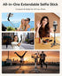 ORICO 35'' 360 Aluminum Portable Selfie Stick Tripod, Mini Tripod for iPhone, Extendable Stand with Detachable Wireless