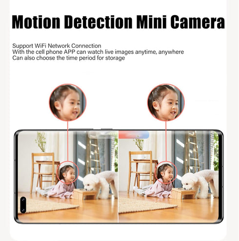 Mini Camera, Home Security Cameras with Night Vision, Motion Detection, 1080p HD Video Recording