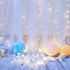1012ft 2 512ft Baby Blue Sheer Tulle Backdrop Curtains with Lights String for Parties Baby Shower Decorations for Boy