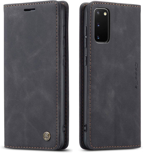 Kowauri Galaxy S20 FE 5G Leather Wallet Case - Classic Design with Magnetic Closure Flip Fold and Card Slot (Black)