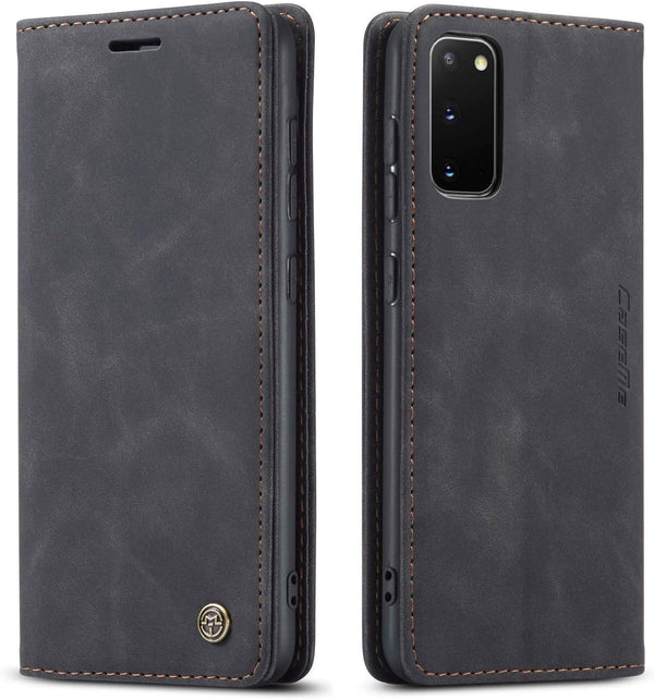 Kowauri Galaxy S20 FE 5G Leather Wallet Case - Classic Design with Magnetic Closure Flip Fold and Card Slot (Black)