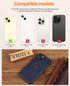 PULUZ Compatible with iPhone 15 Case,Leather Texture Stitching Phone Case is Slim and Lightweight for Your Phone All-Round Protection(Blue)