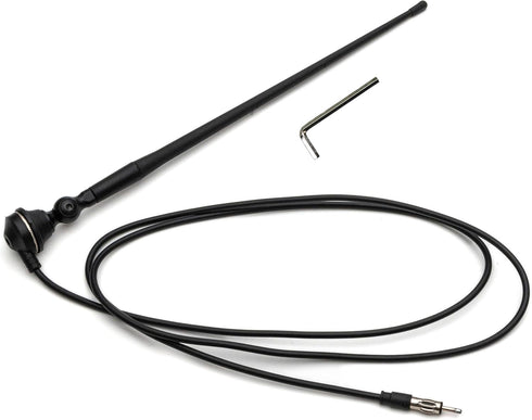 AntennaMastsRus - Black AM-FM Rubber Ducky 15 Inch Antenna Kit fits Kubota Backhoe