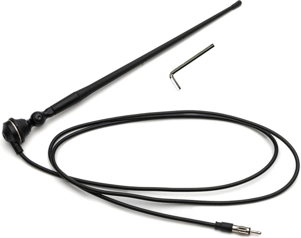 AntennaMastsRus - Black AM-FM Rubber Ducky 15 Inch Antenna Kit fits Kubota Backhoe