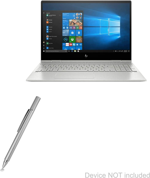 BoxWave Stylus Pen for HP Envy x360, FineTouch Capacitive Stylus, Metallic Silver