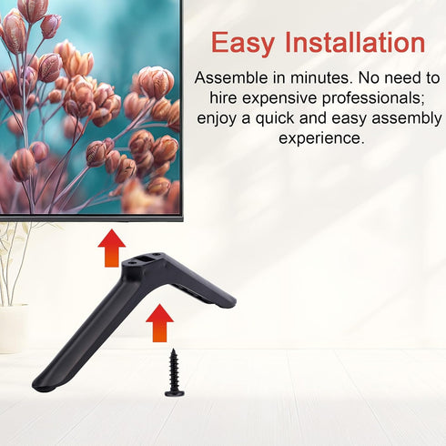 Goktvai 2pcs 32in/81cm, Universal TV Stand Legs for Black TV Mounting Brackets Replacement with Screws Easy Install