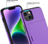 Nvollnoe iPhone 14 Case, Purple Heavy Duty Protective Dual Layer Shockproof Wallet Case with Card Holder
