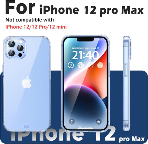 ORIbox Clear Matte Translucent Case for iPhone 12 Pro Max - Lightweight Shock Absorption, Anti-Fingerprint Crystal