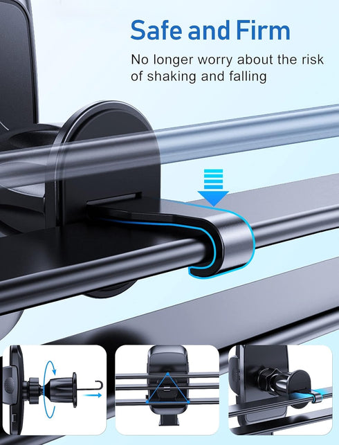 Ultra-Stable Cell Phone Holder for Car, Universal Hands-Free Mount for Dashboard Windshield Air Vent, Compatible with