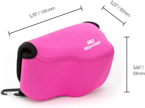 MegaGear MG064 Ultra Light Neoprene Camera Case Compatible with Sony Alpha A6400, A6500, A6300, A6000 (16-50 mm)-Hot Pink (MG066)