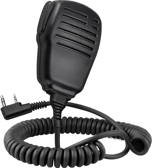 SAMCOM 1 Pcs Speaker Mic for Walkie Talkies, 2 Pin Handheld Shoulder Mic for Baofeng UV-5R Retevis Radios,