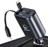 4 in 1 Fast Car Charger - 66W with 2 Retractable Lightning Cords, USB-A & USB-C Ports for iPhone 15/14/13/12, Galaxy,