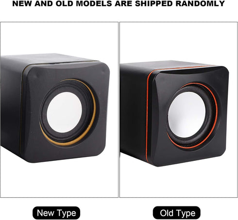 USB Powered Stereo Speaker System, Small Size Computer Speakers with 3.5 mm Aux Audio Plug for Laptop, Notebook,