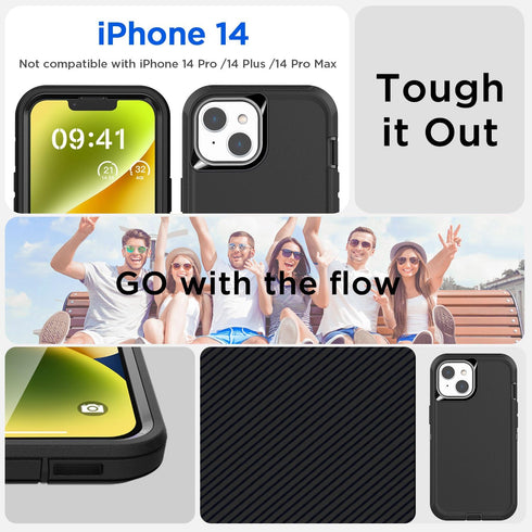 AICase for iPhone 14 Case(6.1") with Glass Screen Protector+Magsafe Conversion Kit,Heavy Duty Drop Protection Full Body Rugged Shockproof Military Protective Tough Durable Cover_2