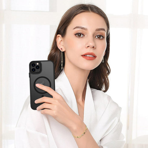BENTOBEN iPhone 11 Pro Case - Slim Shockproof Bumper, Translucent Matte, MagSafe Compatible, Black, 5.8" 2019.