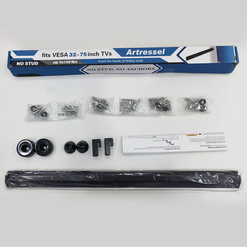 No Stud TV Wall Mount for 32-75 inch TVs, Heavy Duty No Drill Bracket Holds Up to 150 lbs, Easy Installation