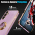Galaxy A15 5G Phone Case with Screen Protector, Magnetic Kickstand, Built-in 360° Rotation Ring Holder, Slim Soft TPU