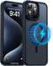 Meifigno Magic Mag Series iPhone 15 Pro Case, Black, Military Grade Protection, MagSafe Compatible, Translucent Matte