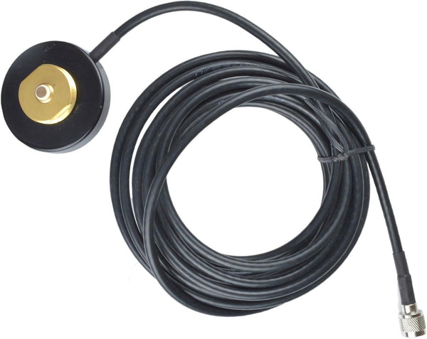 Black MUHF Motorola Mini-UHF 2 1/4" Mini Magnet Mount with 16 Foot Antenna Cable for Mobile Radios