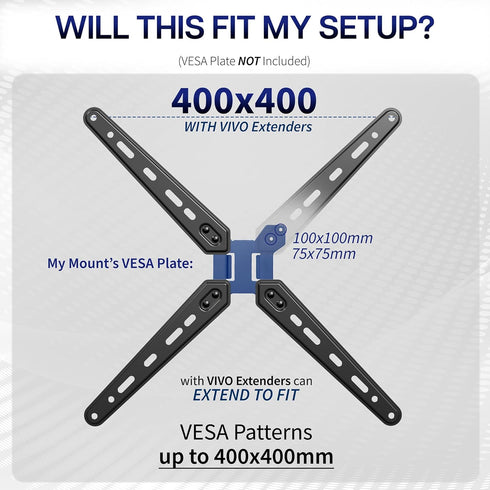VIVO 32 55 inch 300mm MOUNT-AD600B Steel TV Mount Adapter Brackets for Screens to LCD LED, Conversion Plate Kit, Adds