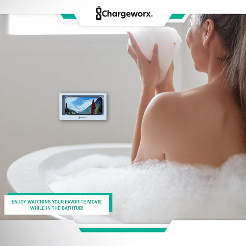 Waterproof Shower Phone Holder, Wall-Mountable Smartphone Holder for Bathroom, Touchscreen Enabled, E-Z Install